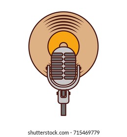 microphone music vinyl disk vintage cartoon