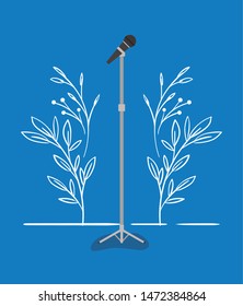 microphone musical element isolated icon