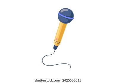 Microphone Musical Instrument Flat Sticker Design