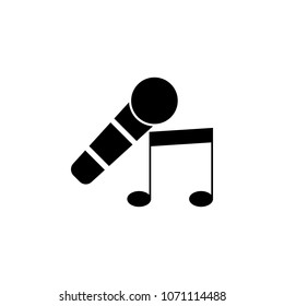 microphone and musical note icon. Element of theater and art illustration. Premium quality graphic design icon. Signs and symbols collection icon for websites, web design on white background