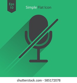 Microphone Mute Flat Icon. Simple Sign Of Technology. Vector Illustrated Symbol