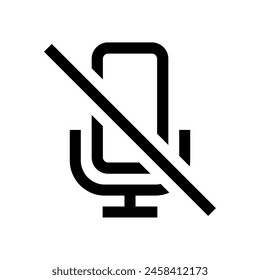 Microphone mute icon. classic mic shape.