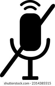 Microphone mute Icon, flat design style. Replaceable vector design.