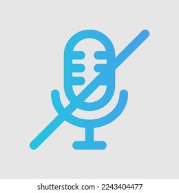 Microphone mute icon in gradient style about user interface, use for website mobile app presentation