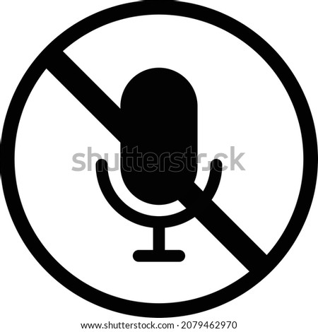 Microphone mute icon. Indicates voice off or noisy.