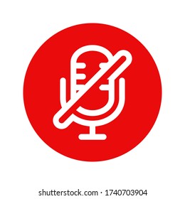 microphone mute icon isolated vector illustration. simple icon on white background.