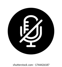 microphone mute icon isolated vector illustration. simple icon on white background.