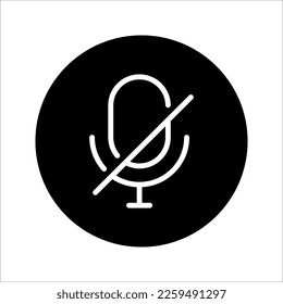 Icono de silenciar micrófono ilustración vectorial aislada. Silenciar la señal.