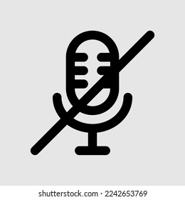 Microphone mute icon in line style about user interface, use for website mobile app presentation