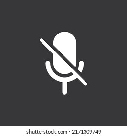 Microphone Mute Icon On Grey Background