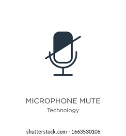 Microphone mute icon vector. Trendy flat microphone mute icon from technology collection isolated on white background. Vector illustration can be used for web and mobile graphic design, logo, eps10