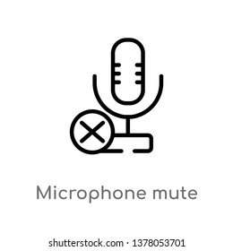 microphone mute vector line icon. Simple element illustration. microphone mute outline icon from technology concept. Can be used for web and mobile