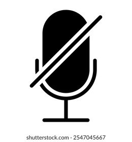 Microphone muted icon on white background