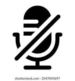 Microphone muted icon on white background