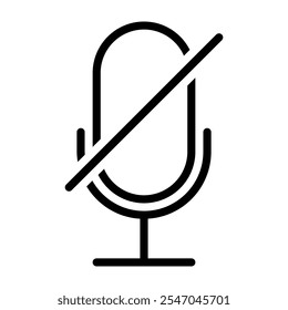 Microphone muted icon on white background