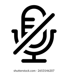 Microphone muted icon on white background