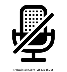 Microphone muted icon on white background