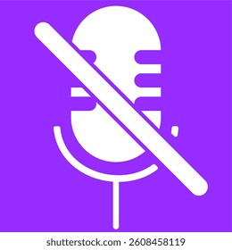 Microphone muted icon with purple background