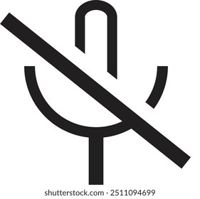 Microphone muted icon. Muted microphone vector isolated on white background.  Vector illustration
