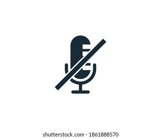 Microphone Muted Icon Vector Logo Template Illustration Design