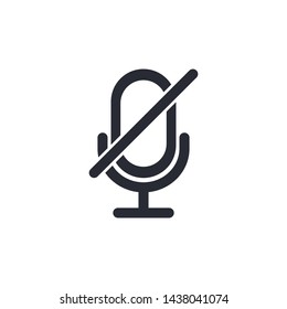 Microphone Muted Outline Icon Vector Illustration Eps