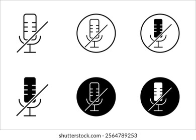 Microphone muted  set, Classic mic shape