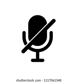Microphone muted vector icon, no mic symbol. Simple illustration for web or mobile app