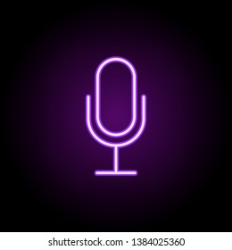microphone neon icon. Elements of media, press set. Simple icon for websites, web design, mobile app, info graphics