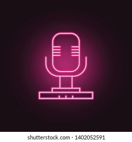 Microphone neon icon. Elements of Party set. Simple icon for websites, web design, mobile app, info graphics