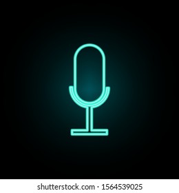 Microphone neon icon. Simple thin line, outline vector of web icons for ui and ux, website or mobile application