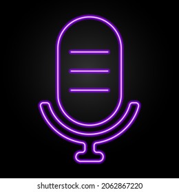 Microphone Neon Sign Modern Glowing Banner Stock Vector (Royalty Free