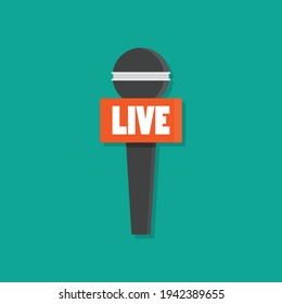 Microphone news flat style. Vector illustration