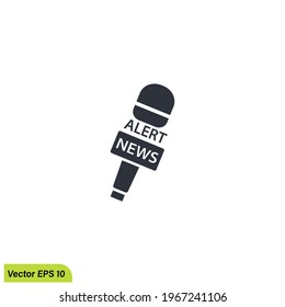microphone news icon broadcasting symbol logo template simple design element