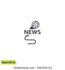 microphone news icon broadcasting symbol logo template simple design element