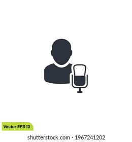 microphone news icon broadcasting symbol logo template simple design element