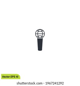microphone news icon broadcasting symbol logo template simple design element