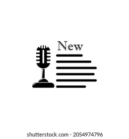 microphone, news icon in Media, Press set