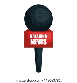 Microphone for news interview isolated icon design, vector illustration.