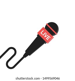 Microphone news. Television icon vector. Flat modern vector illustration. Studio microphone vector. News interview press conference. EPS 10