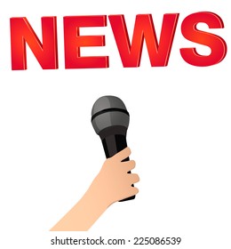 Microphone, News. Vector. Eps 10.