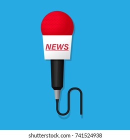 Microphone news vector illustration.Symbol breaking news.