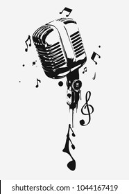 Microphone Notes Vector Illustration Stock Vector (Royalty Free ...