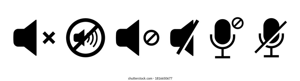 Microphone Off, Audio speaker mute icon