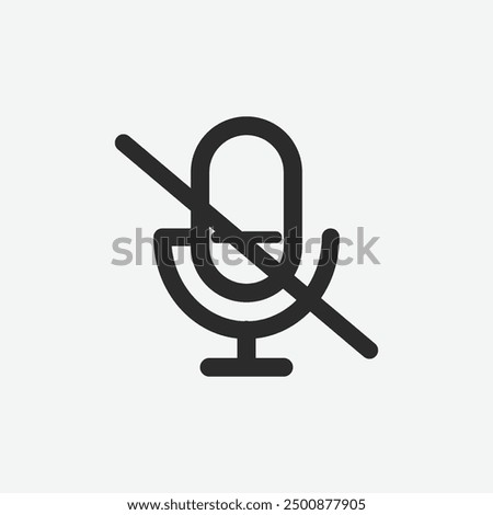 Microphone off icon. Microphone off isolated on white background. Microphone off vector illustration. Sign. Symbol. Button. Element. Silhouette. Logo. web