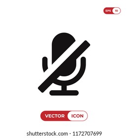 Microphone off icon vector illustration