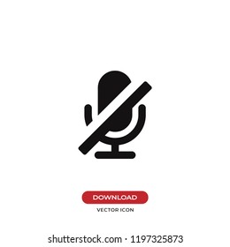 Microphone off icon vector illustration