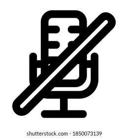 Microphone Off icon vector illustration in line style for any projects, use for website mobile app presentation