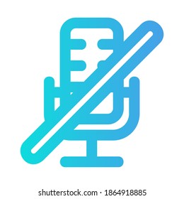 Microphone Off icon vector illustration in gradient style for any projects, use for website mobile app presentation