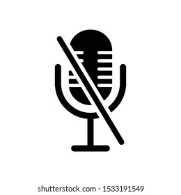 Microphone Off Symbol Icon Vector Illustration