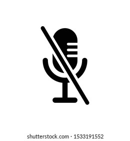 Microphone Off Symbol Icon Vector Illustration